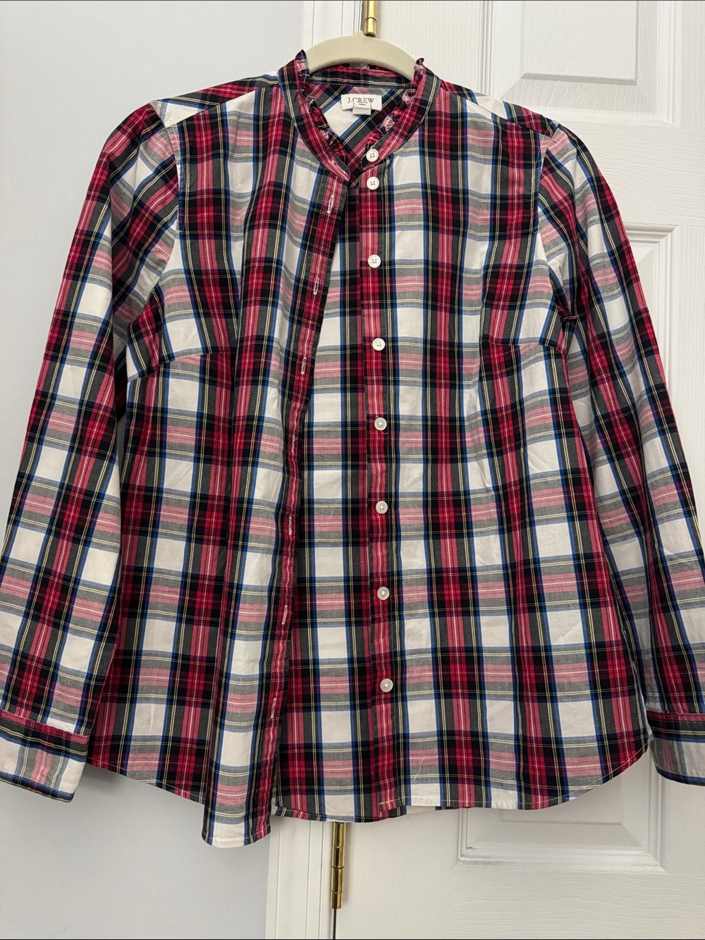 J. Crew Plaid Button-Down Shirt in Red, Blue & White